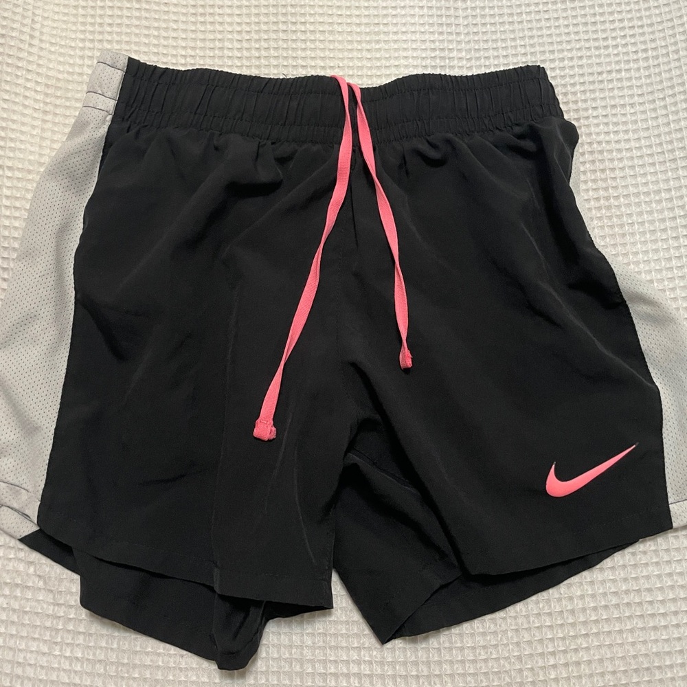 Nike Black Shorts with Pink and Gray Details